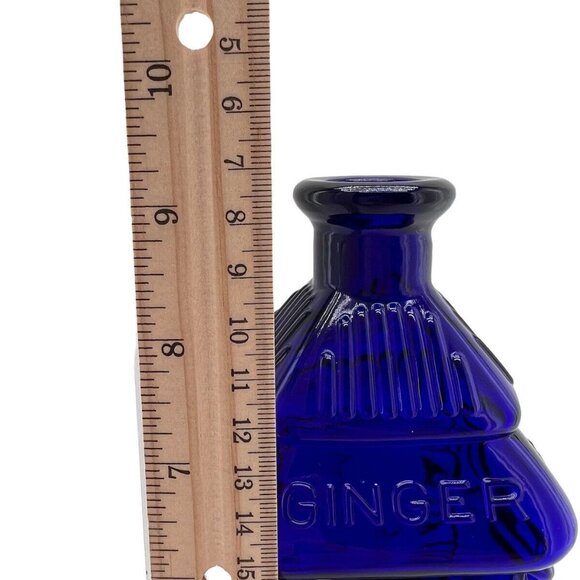 Vintage Perrines Malt Whiskey Bottle Philadelphia Colbalt Blue 3D Apple Ginger - Picture 10 of 15